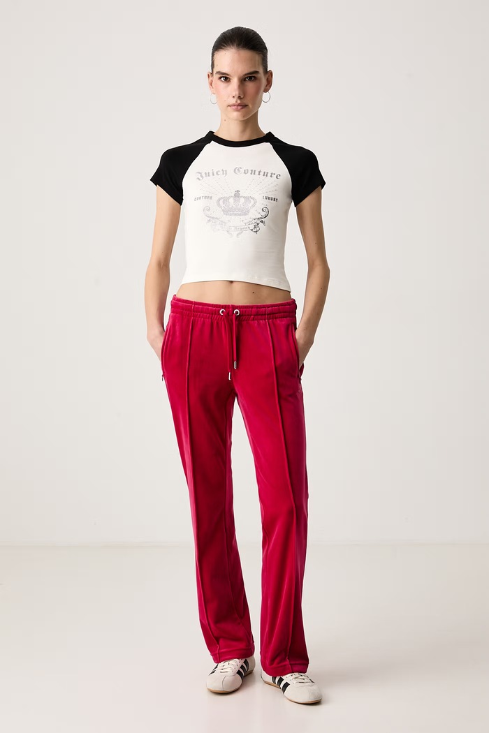 Juicy Couture T-shirt da donna in cotone con elastan REGAL REBELLE RAGLAN JCWCT226314 beige AW26