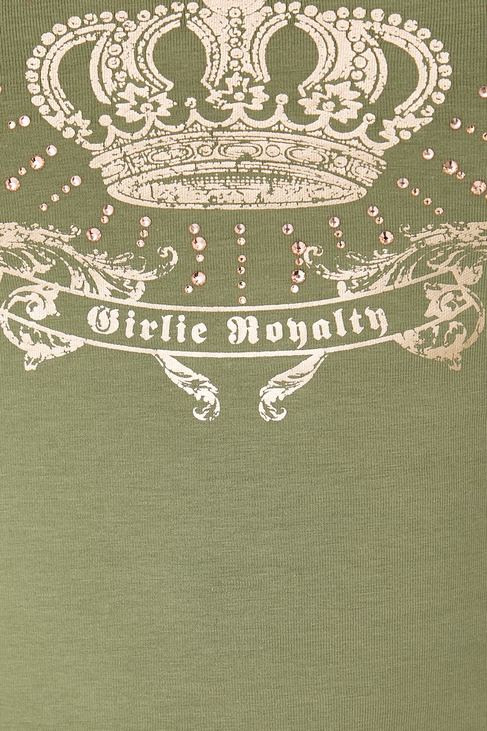 T-shirt da donna in cotone con elastan REGAL REBELLE RAGLAN Juicy Couture verde JCWCT226314