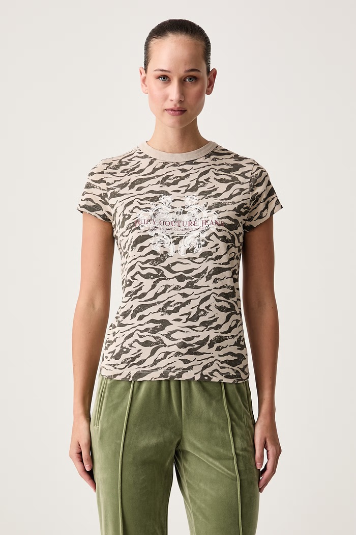 Juicy Couture Majica za žene od pamuka CAMO ZEBRA bež JCDCT226953