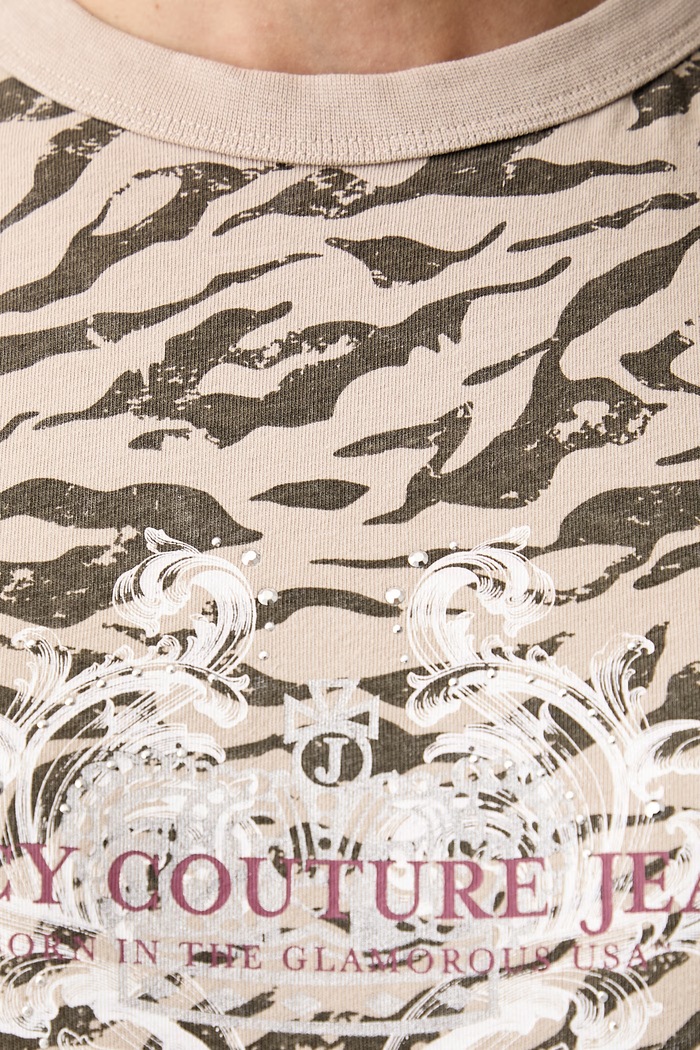 Majica za žene od pamuka CAMO ZEBRA Juicy Couture bež JCDCT226953