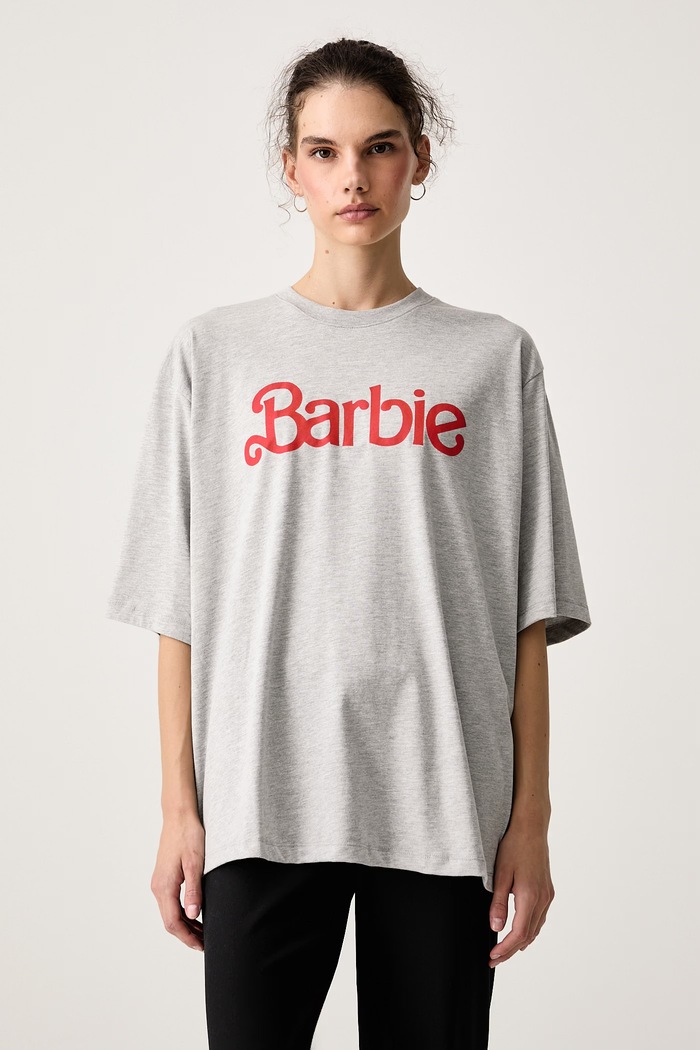 Gestuz T-shirt oversize damski z bawełną GZnadya szary 10911950