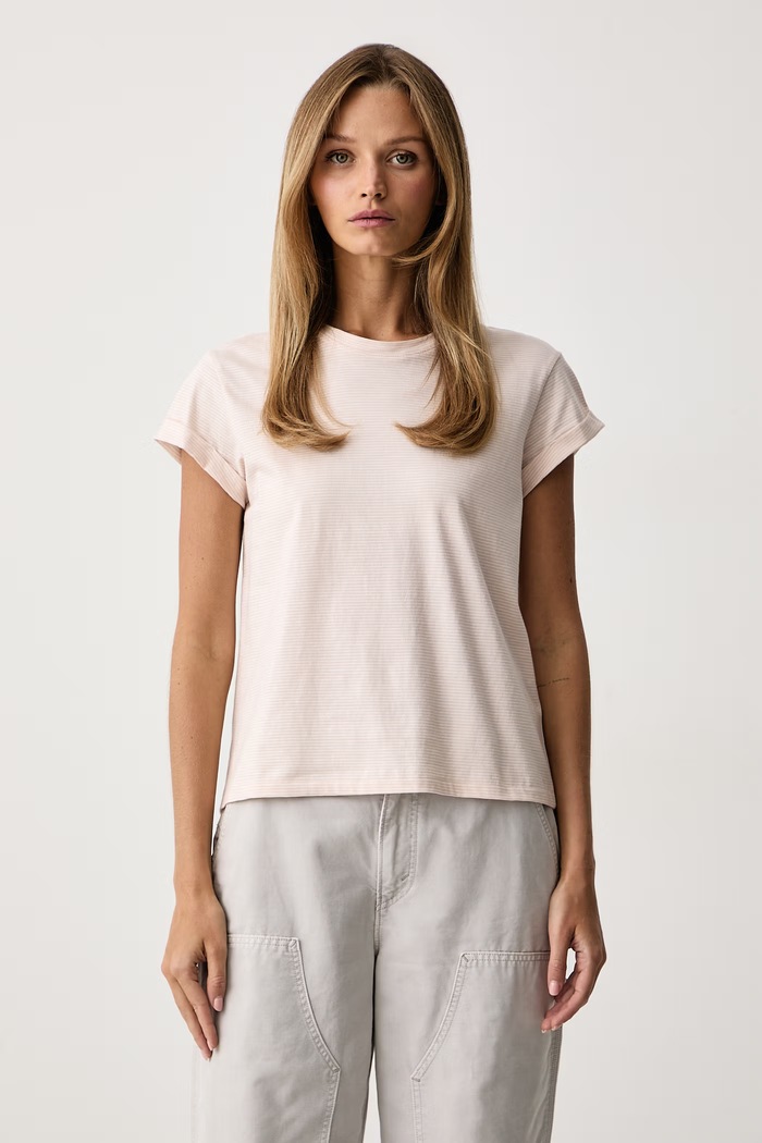 AllSaints Basic tričko dámské bavlněné ANNA růžová W012JY