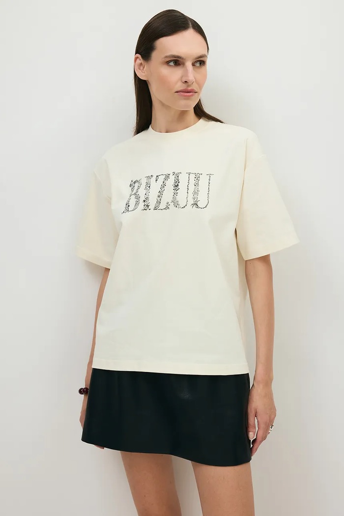T-shirt damski bawełniany JONI BIZUU JONI.MASLANY beżowy
