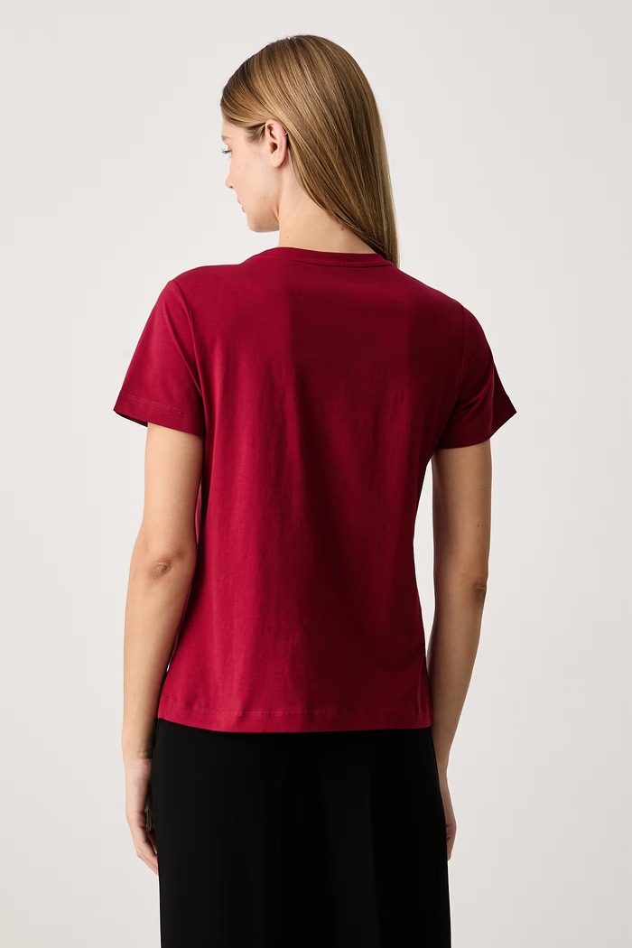 Pinko T-shirt damski z bawełną 100535.A3JP czerwony AW26