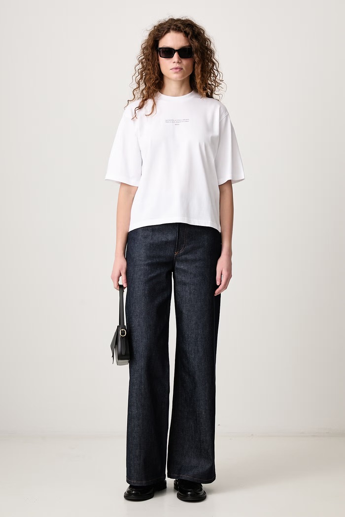 Off-White Statement Boxy majica od pamuka za žene 2FA00675T bijela AW26