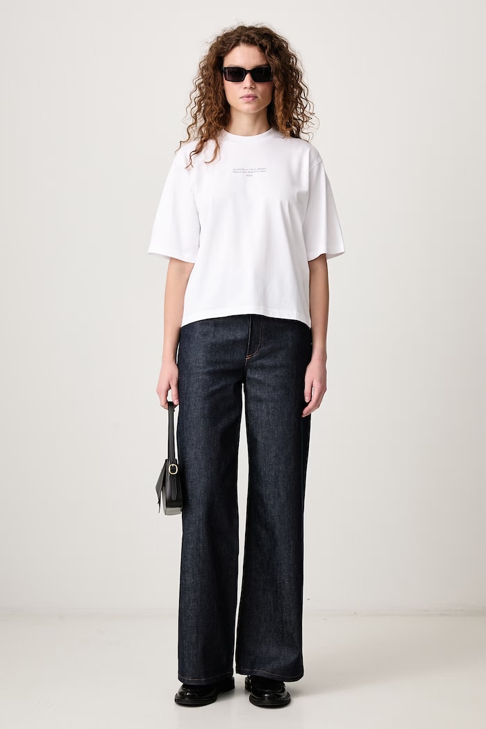 Off-White Statement Boxy majica od pamuka za žene 2FA00675T bijela AW26