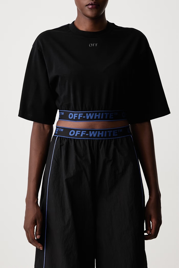 Logoband majica od pamuka za žene Off-White crna 2FA00610T