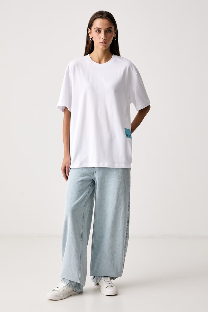 Karl Lagerfeld Jeans T-shirt γυναικείο βαμβακερό x Pietro Terzini B4W17076 λευκό AW26