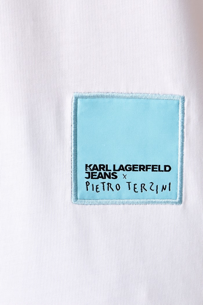 T-shirt γυναικείο βαμβακερό x Pietro Terzini Karl Lagerfeld Jeans λευκό B4W17076