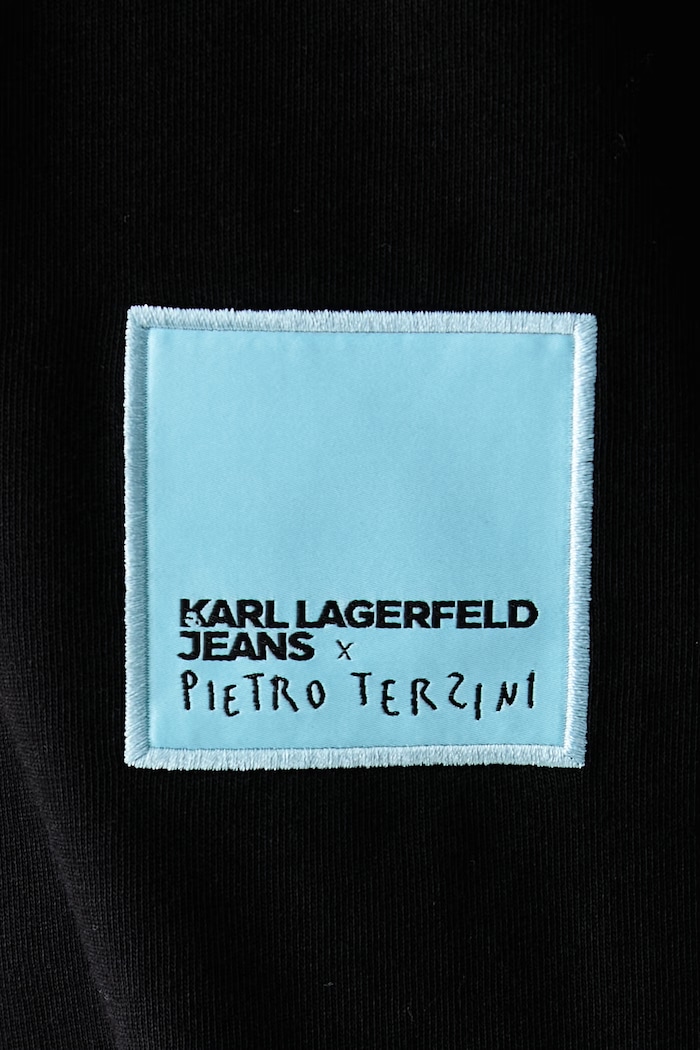 T-shirt γυναικείο βαμβακερό x Pietro Terzini Karl Lagerfeld Jeans μαύρο B4W17076