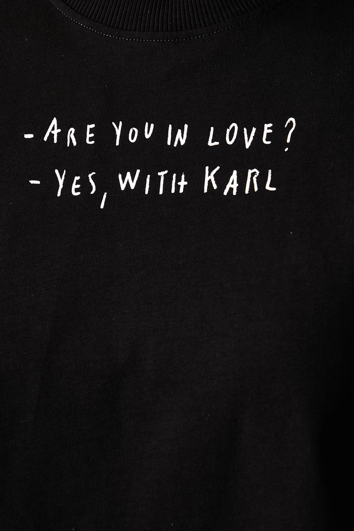T-shirt damski bawełniany x Pietro Terzini Karl Lagerfeld Jeans czarny B4W17075