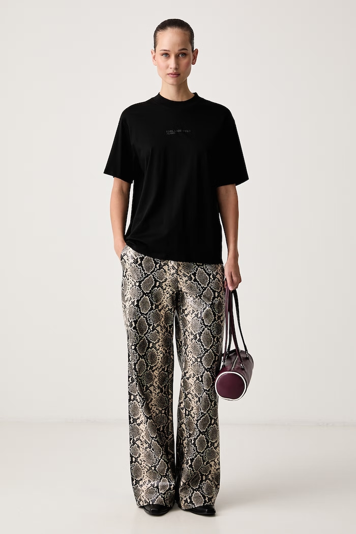 Karl Lagerfeld Jeans Tričko dámske s bavlnou B4W17017 čierna AW26
