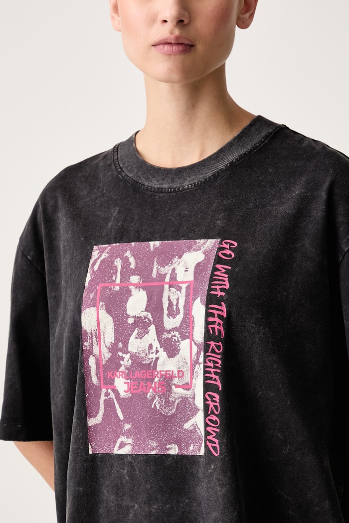 Tricou de damă din bumbac Karl Lagerfeld Jeans B4W17012 negru