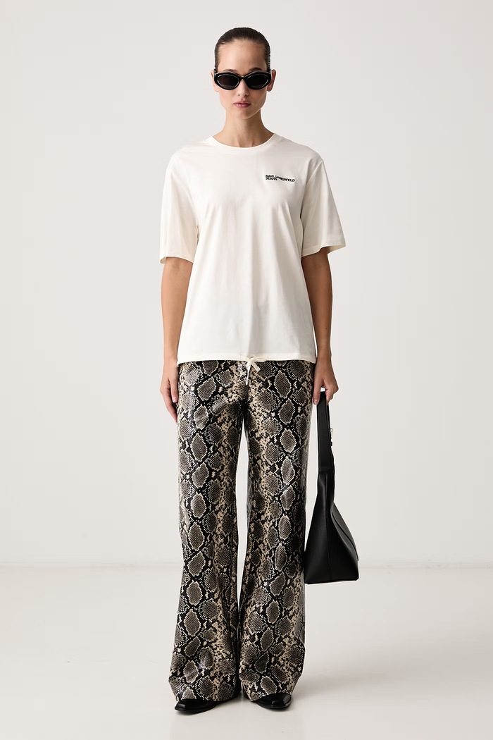 Karl Lagerfeld Jeans Tričko dámske s bavlnou B4W17010 béžová AW26
