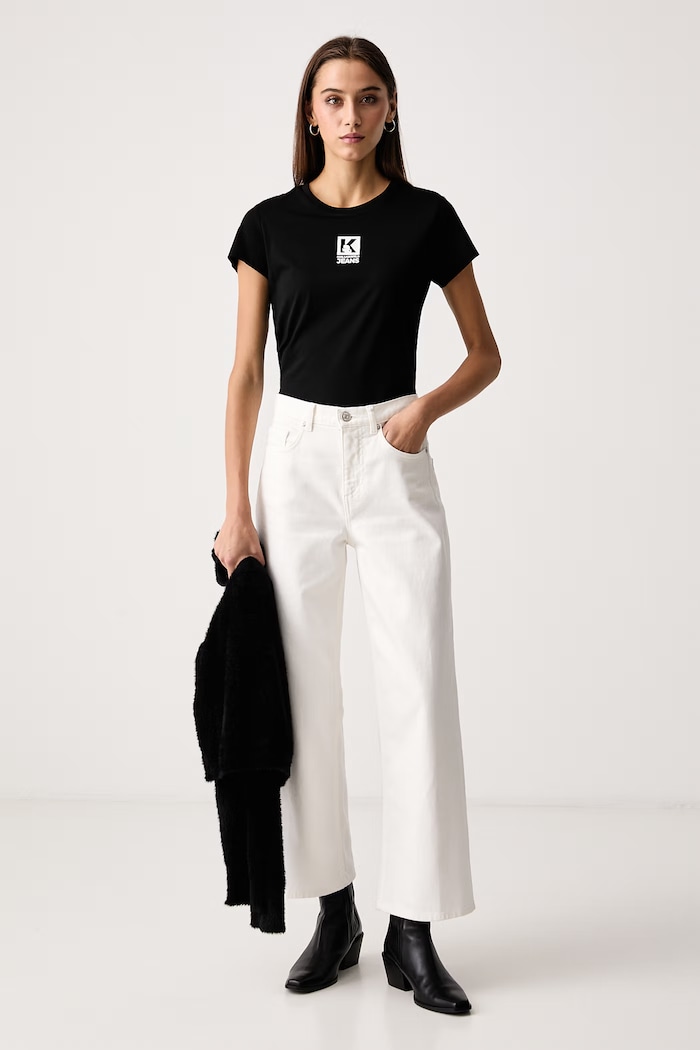 Karl Lagerfeld Jeans Тениска дамска с модал B4W17009 черен AW26