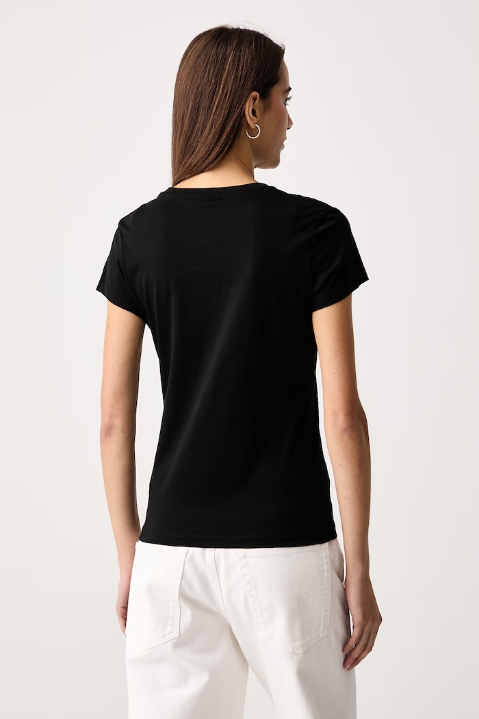Дрехи Karl Lagerfeld Jeans Тениска дамска с модал B4W17009 черен