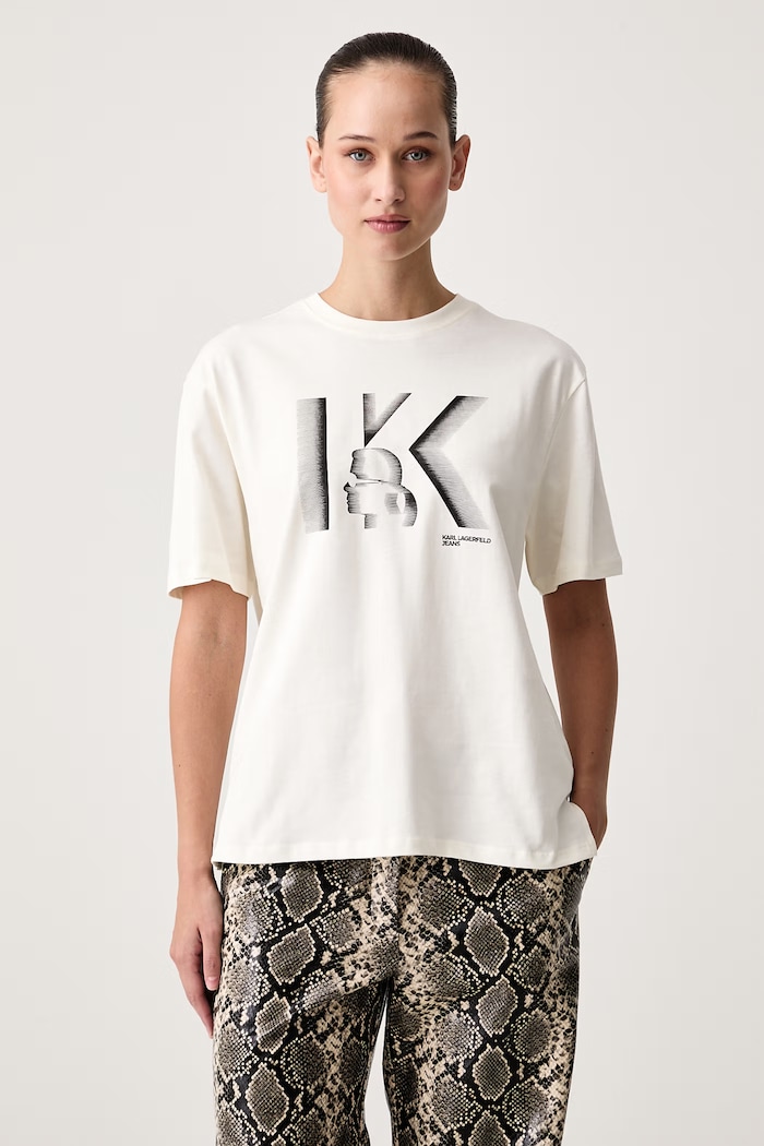 Karl Lagerfeld Jeans Tricou de damă din bumbac bej B4W17003