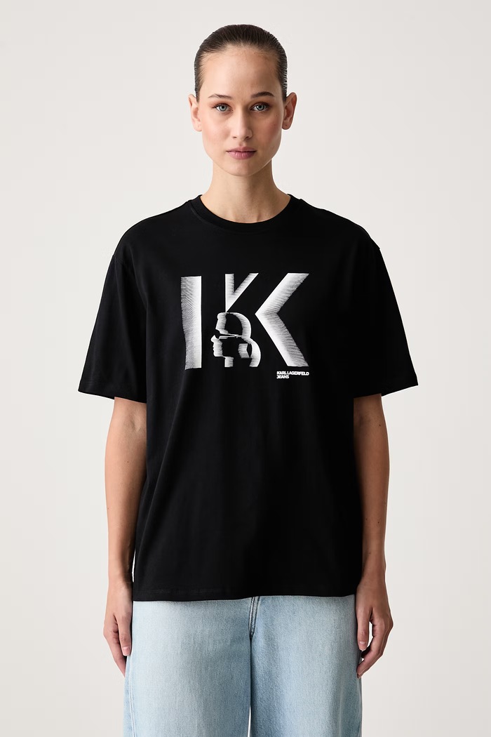 Karl Lagerfeld Jeans Tricou de damă din bumbac negru B4W17003