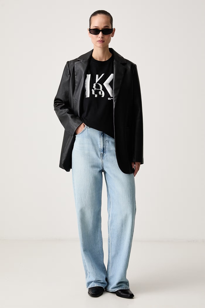 Karl Lagerfeld Jeans Tricou de damă din bumbac B4W17003 negru AW26