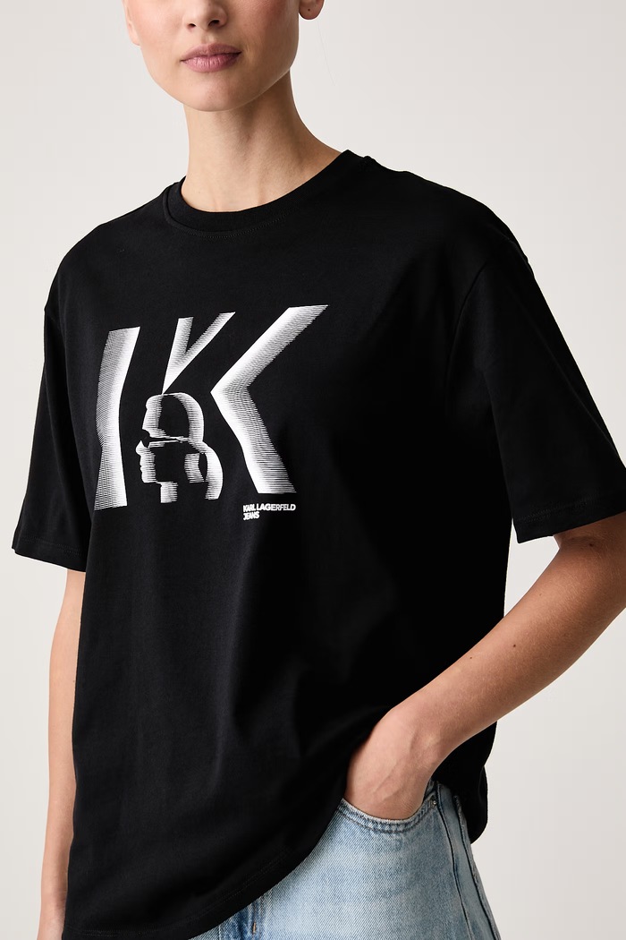 Tricou de damă din bumbac Karl Lagerfeld Jeans B4W17003 negru