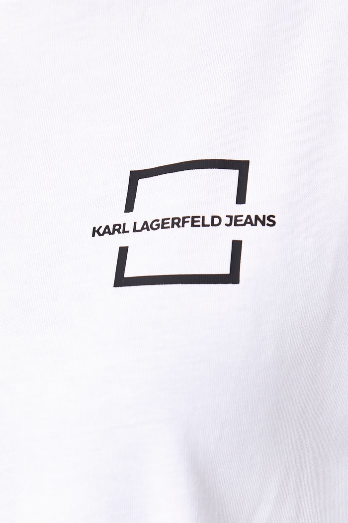 Тениска дамска от памук Karl Lagerfeld Jeans бял B4W17002
