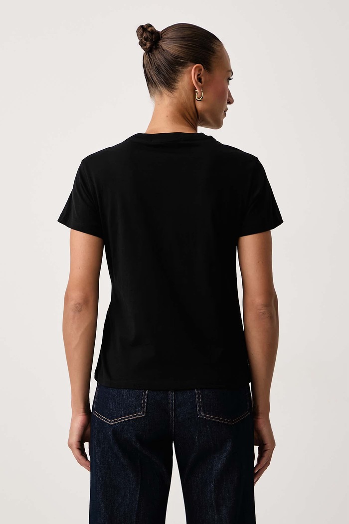 Odzież Karl Lagerfeld T-shirt damski bawełniany B4W17038 czarny