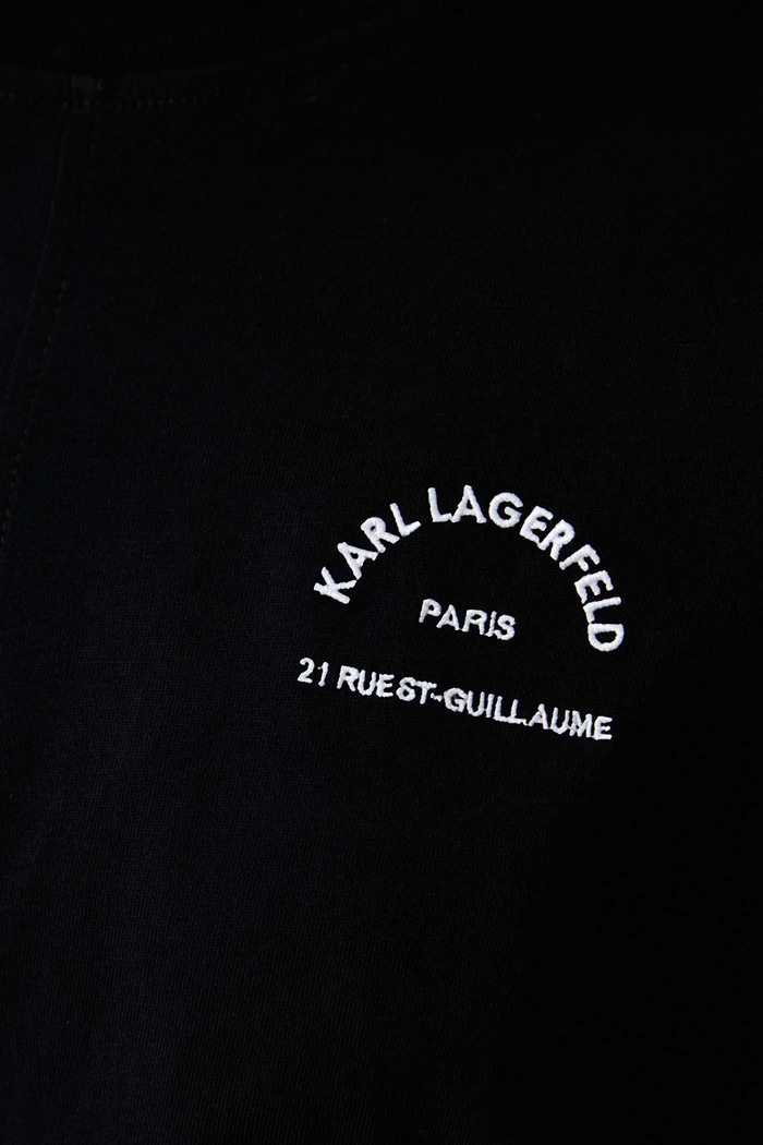 Oversize kratka majica ženska bombažna Karl Lagerfeld črna B4W17040