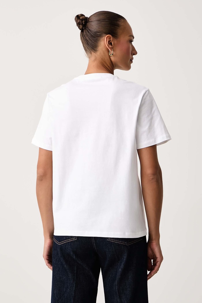 Odzież Karl Lagerfeld T-shirt damski bawełniany B4W17045 biały