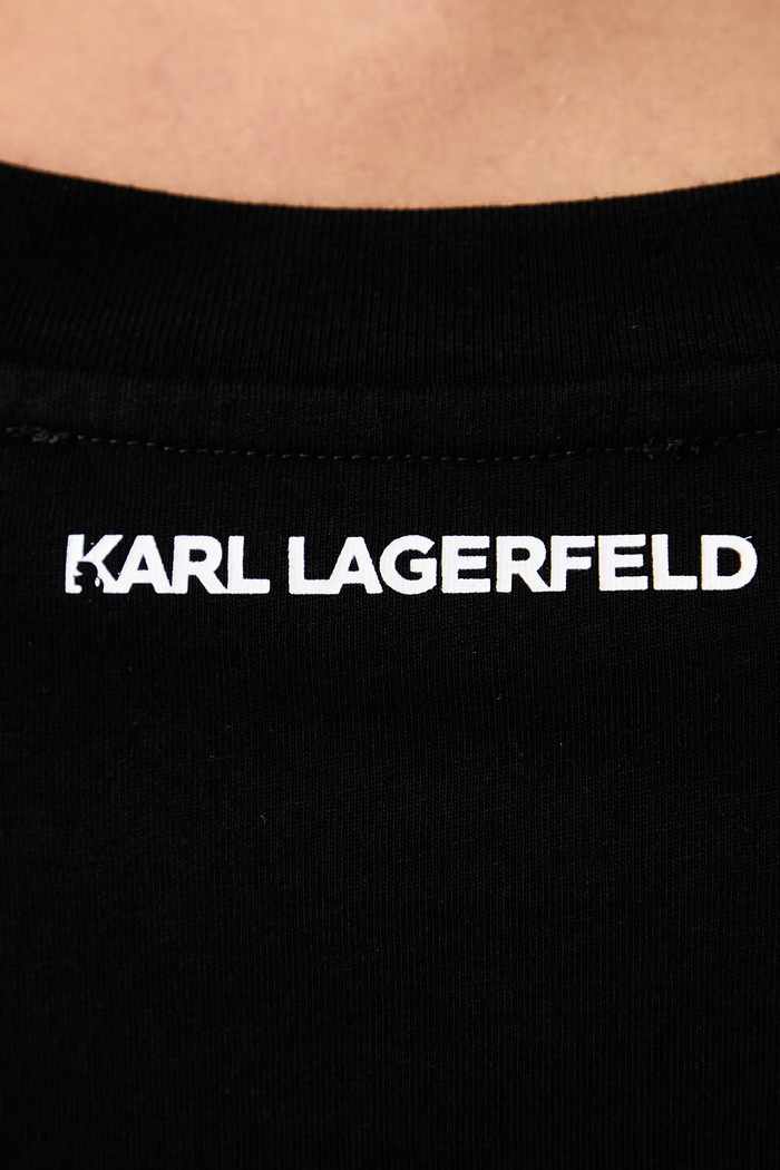 T-shirt γυναικείο βαμβακερό Karl Lagerfeld μαύρο B4W17048