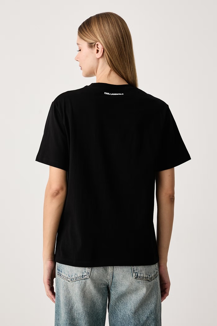 Karl Lagerfeld Tričko dámske bavlnené B4W17053 čierna AW26
