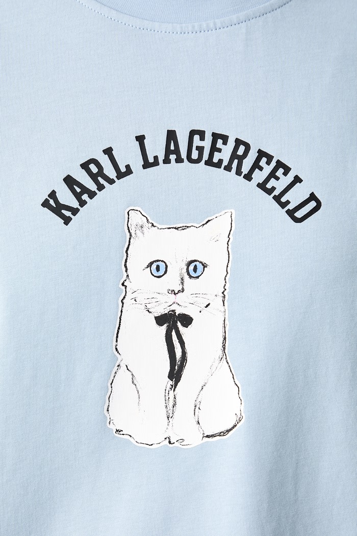 Tričko dámske bavlnené s elastanom Karl Lagerfeld B4W17079 modrá