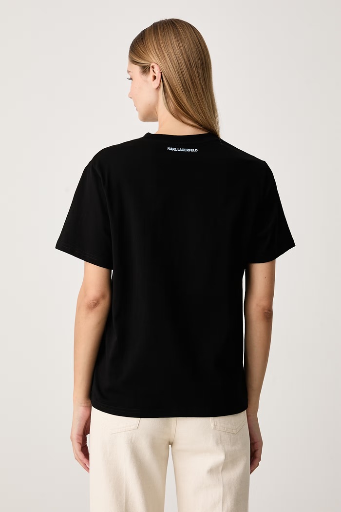 Karl Lagerfeld Tričko dámske bavlnené s elastanom B4W17079 čierna AW26