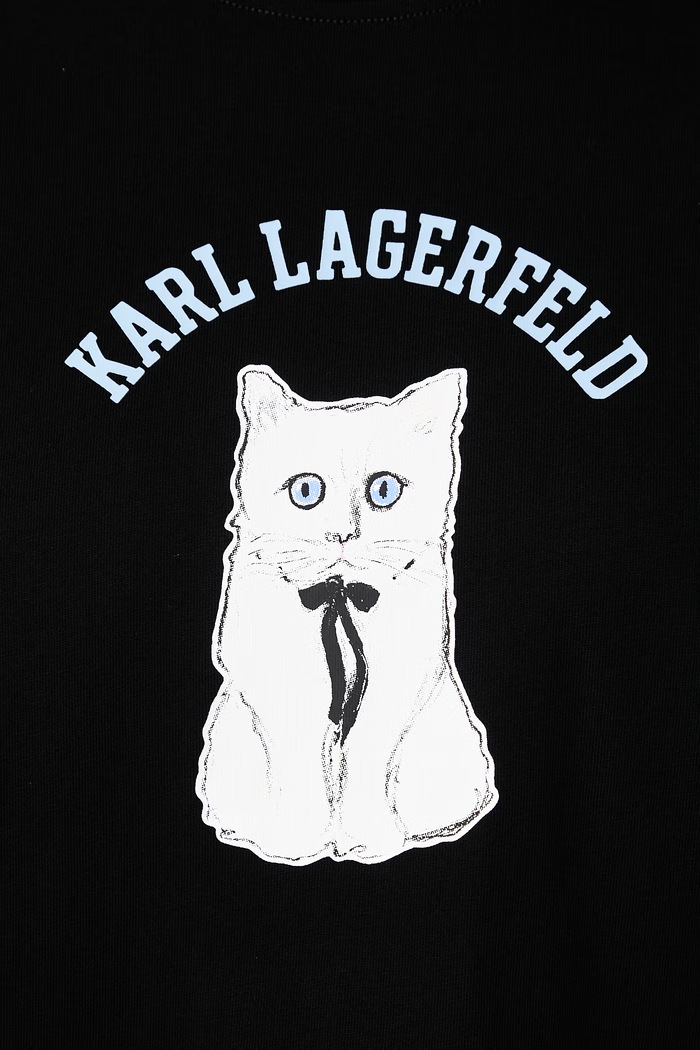 Tričko dámske bavlnené s elastanom Karl Lagerfeld B4W17079 čierna