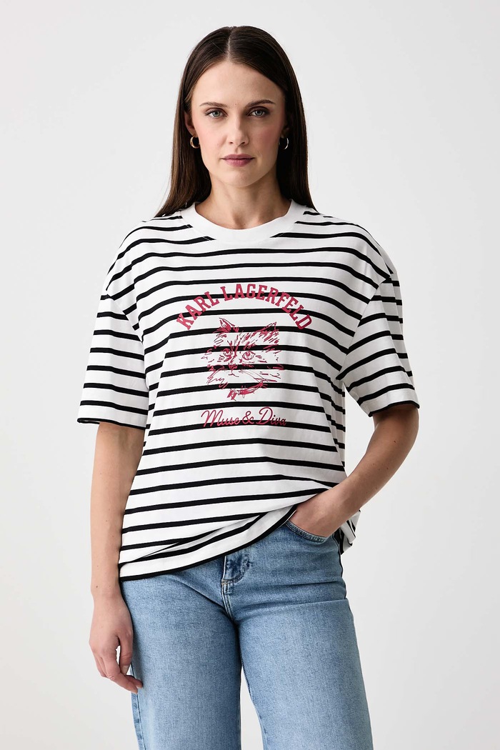 Karl Lagerfeld T-shirt γυναικείο βαμβακερό λευκό B4W17082