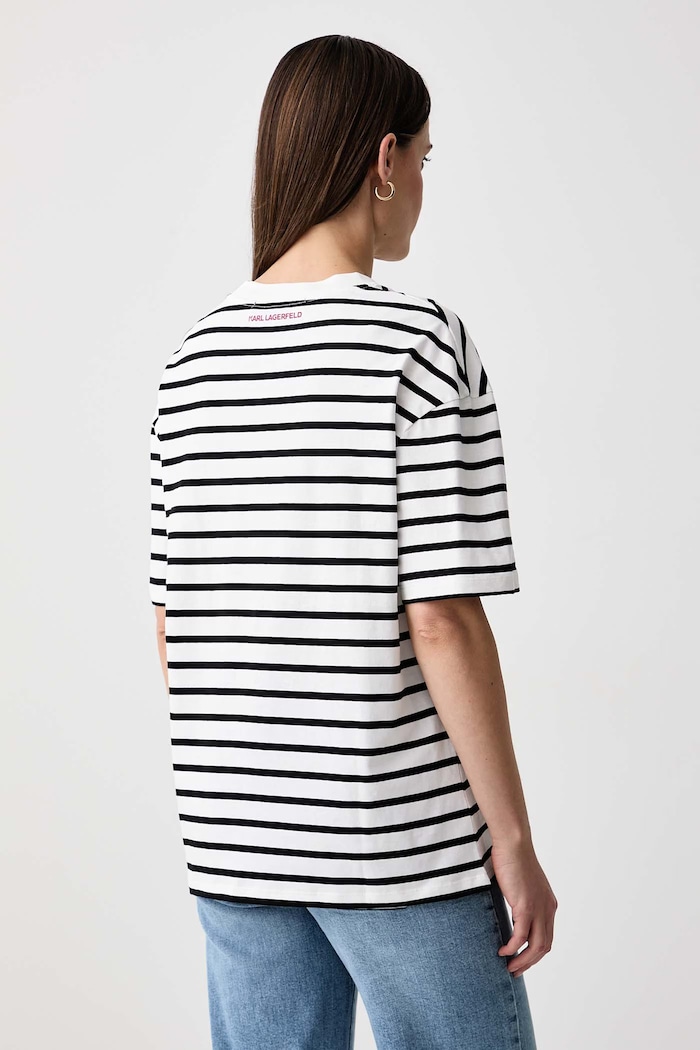 Ρούχα Karl Lagerfeld T-shirt γυναικείο βαμβακερό B4W17082 λευκό