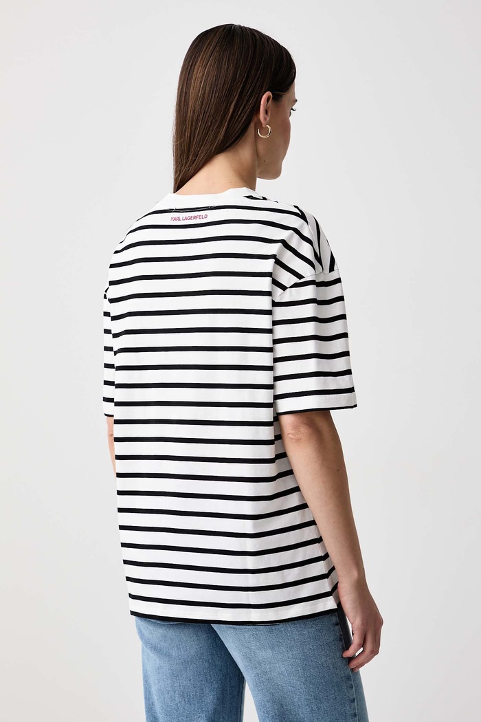 Ρούχα Karl Lagerfeld T-shirt γυναικείο βαμβακερό B4W17082 λευκό