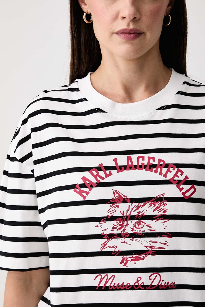 T-shirt γυναικείο βαμβακερό Karl Lagerfeld B4W17082 λευκό