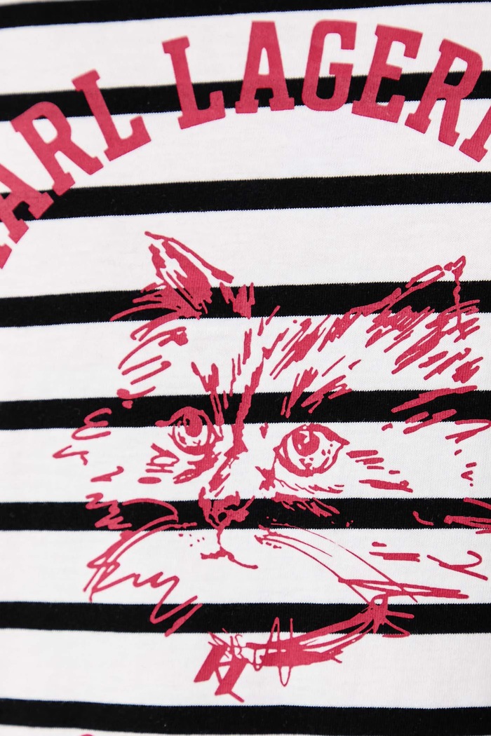 T-shirt γυναικείο βαμβακερό Karl Lagerfeld λευκό B4W17082