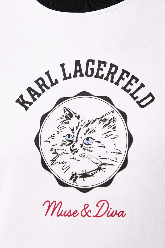 T-shirt damski bawełniany Karl Lagerfeld biały B4W17083