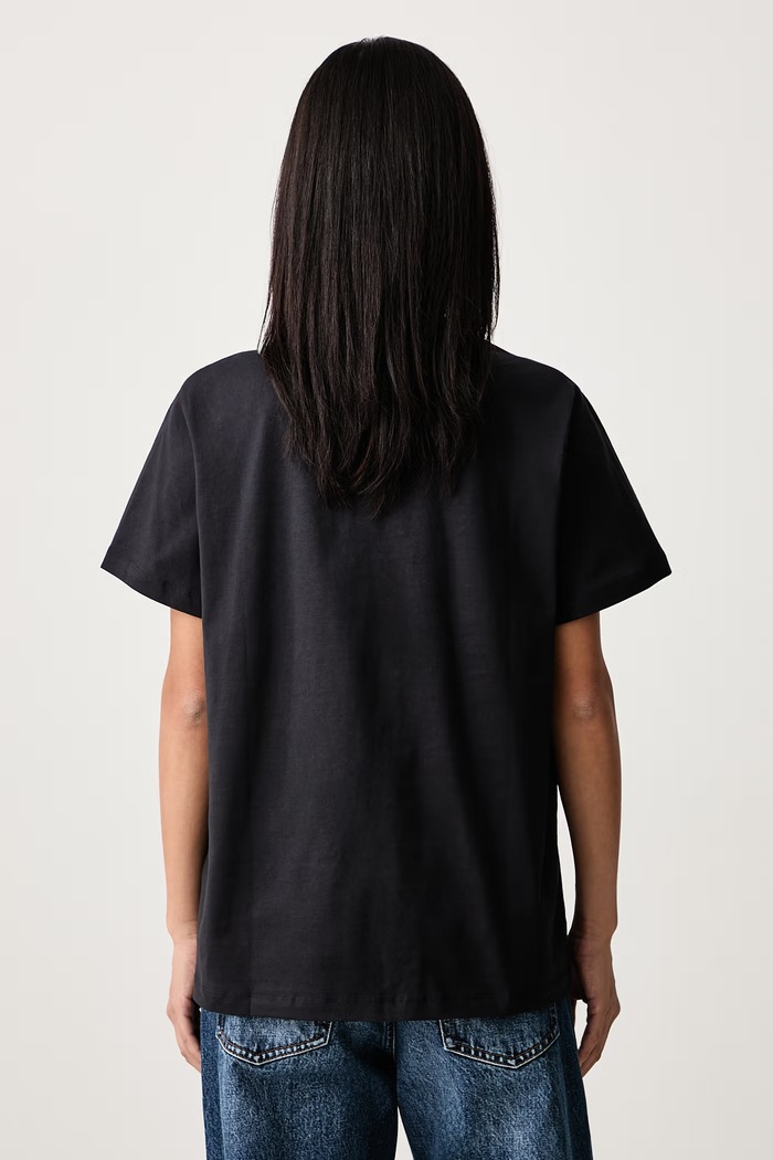 Îmbrăcăminte GANNI Teddy Mushrooms tricou din bumbac pentru femei A1050332 negru