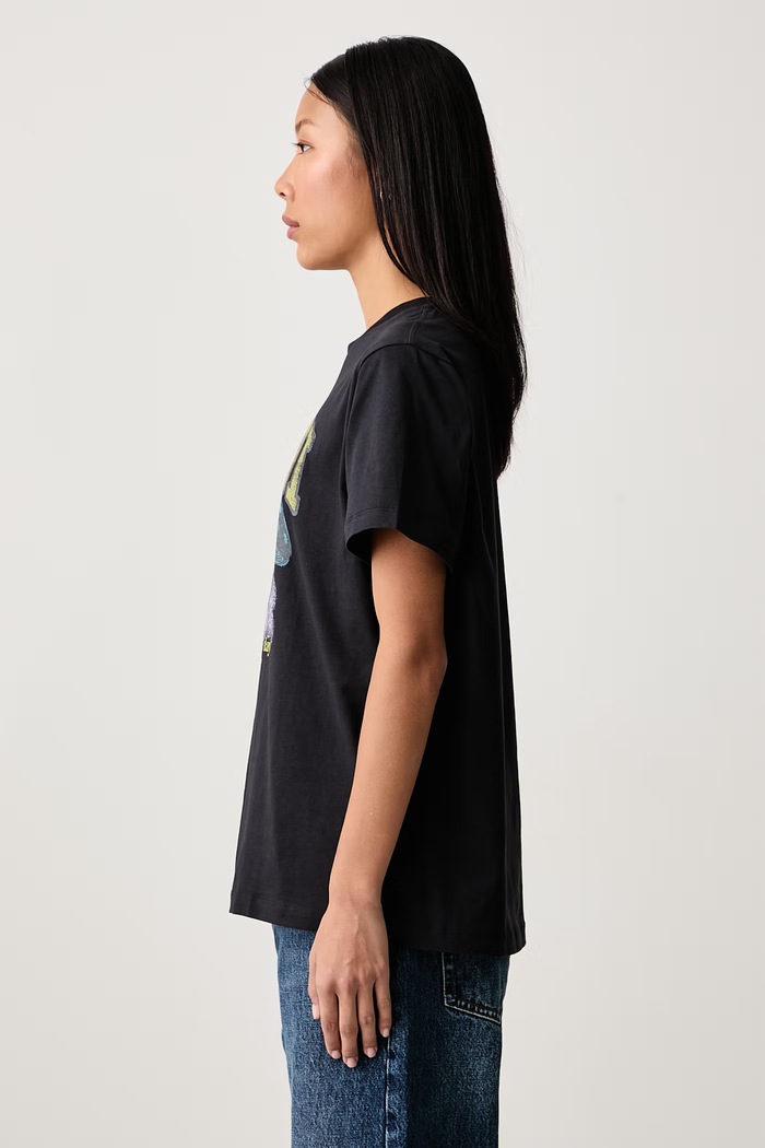 Teddy Mushrooms tricou din bumbac pentru femei GANNI A1050332 negru