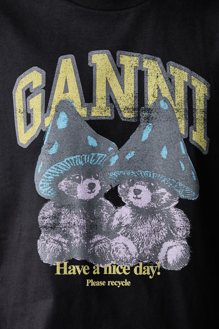 GANNI Teddy Mushrooms tricou din bumbac pentru femei A1050332