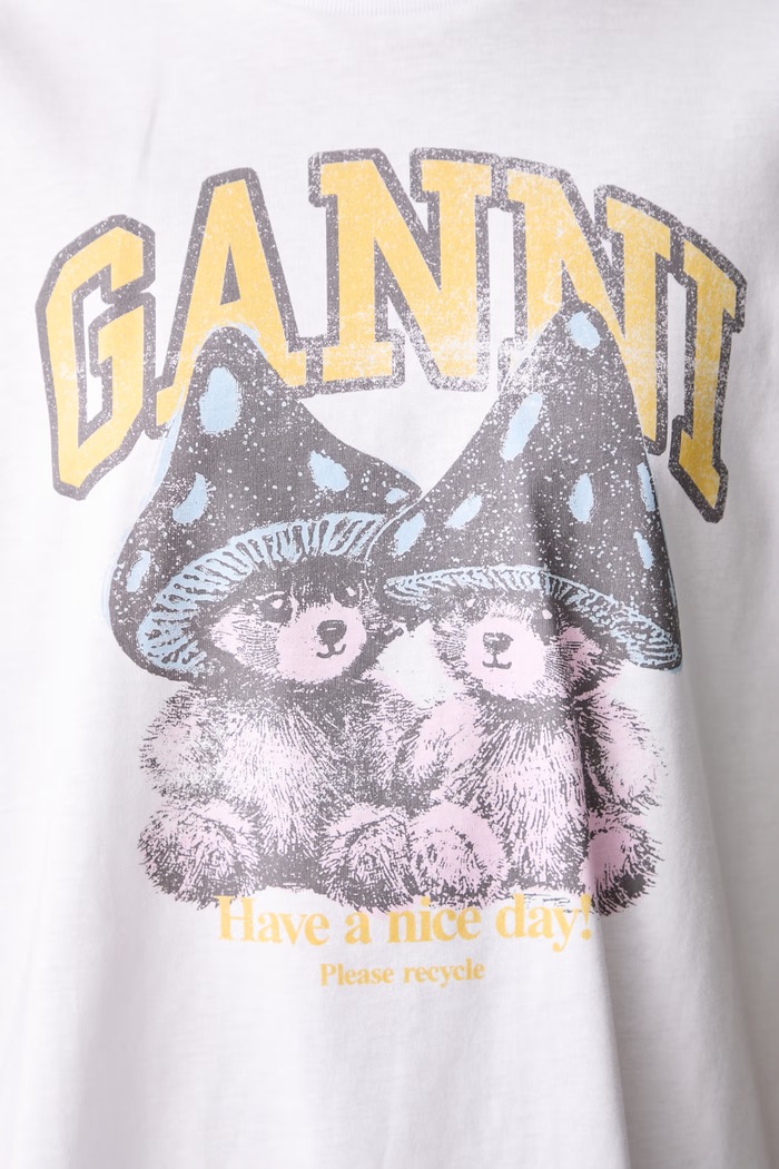 GANNI Teddy Mushrooms tricou din bumbac pentru femei A1050311