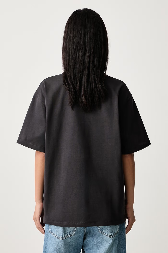 Îmbrăcăminte GANNI Forest Teddy tricou oversized din bumbac pentru femei A1050303 gri