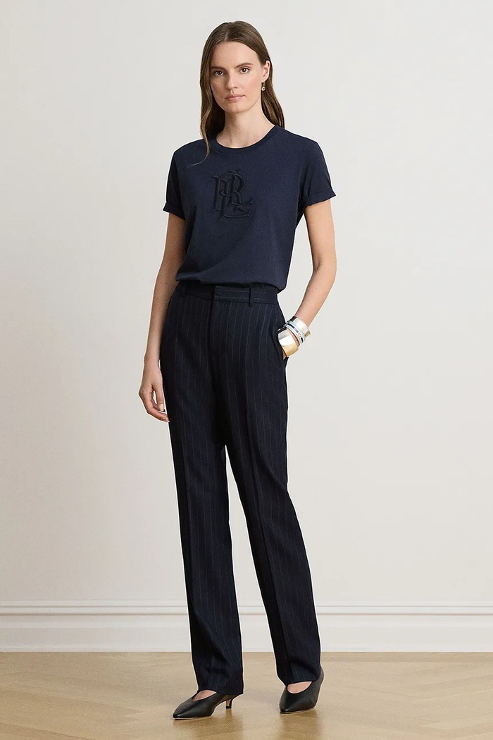 Odzież Lauren Ralph Lauren T-shirt damski bawełniany 200P13915 granatowy