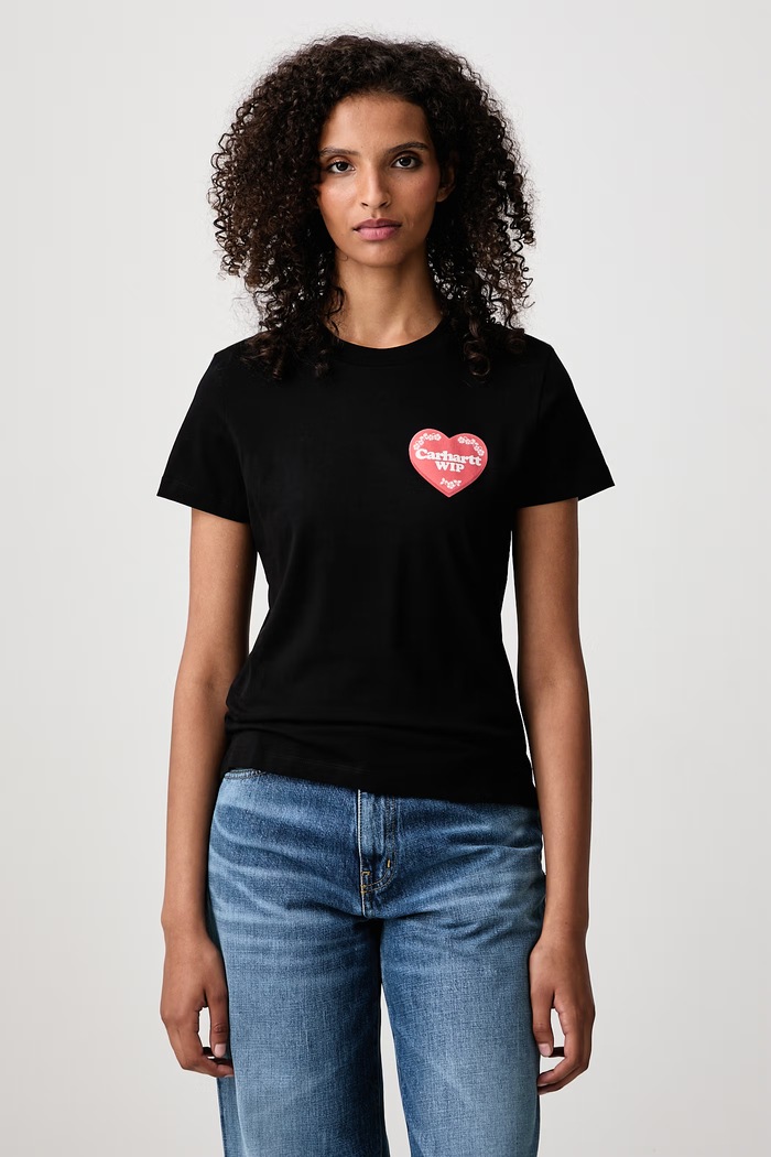 Odzież Carhartt WIP Hartt Case T-Shirt bawełniany damski I037210 czarny