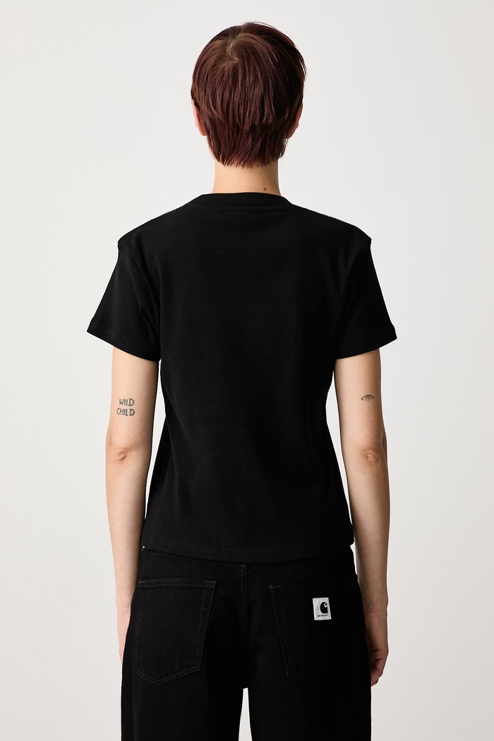 Odzież Carhartt WIP Small Heart Patch T-Shirt bawełniany damski I037170 czarny
