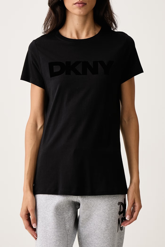 T-shirt damski z bawełną DKNY DP6T1849 czarny