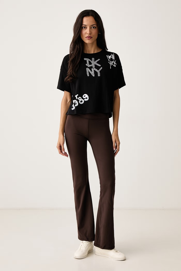 DKNY T-shirt damski bawełniany DP6T1846 czarny AW26