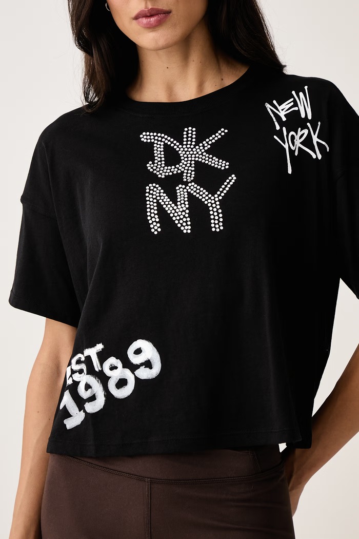 T-shirt damski bawełniany DKNY DP6T1846 czarny